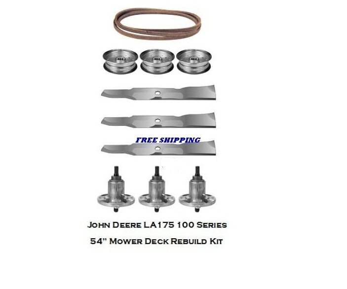 54" Mower Deck Rebuild Kit Fits John Deere LA175 100 Series Blades Spindles 130